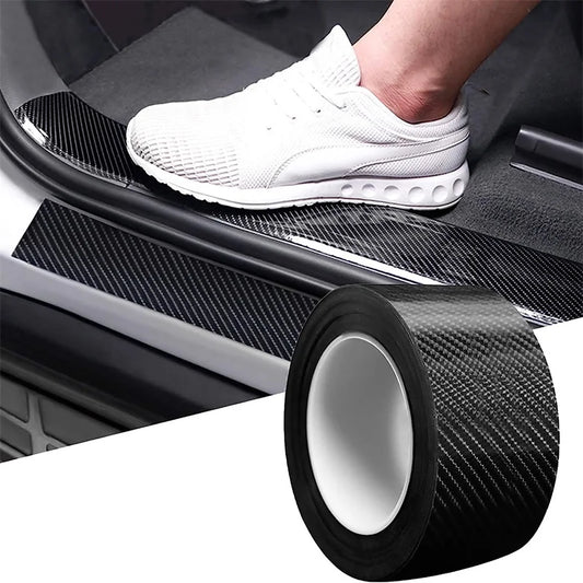 Carbon Fiber Car Sill Protectors - Scratch-Resistant Universal Fit for Sedans, SUVs & Trucks