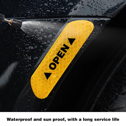 4-Pack Reflective Car Door Safety Stickers - Universal Fit for Cars, Trucks & Motorcycles