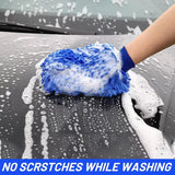 Chenille Plush Car Wash Gloves (1/2-Pack) - Soft Microfiber Cleaning Mitts for Cars & Home