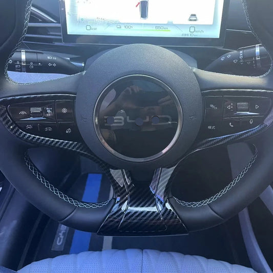 BYD Seal EV 2022-2023 Steering Wheel Trim - ABS Carbon Fiber Panel Cover for LHD/RHD Models